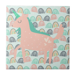 Rainbows and Unicorns Ceramic Tile