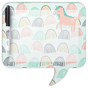Rainbows and Unicorns Dry Erase Board