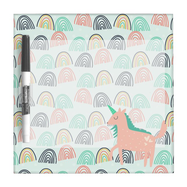 Rainbows and Unicorns Dry-Erase Board (Front)