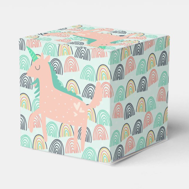 Rainbows and Unicorns Favor Boxes (Back Side)