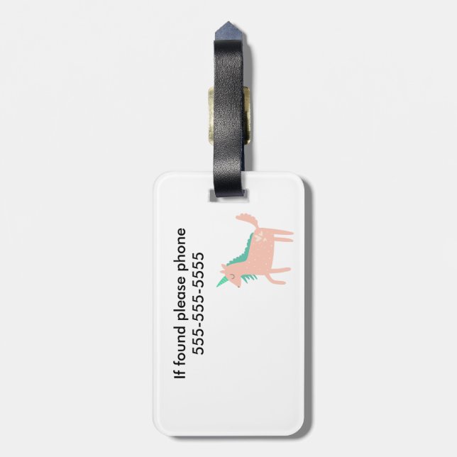 Rainbows and Unicorns Luggage Tag (Back Vertical)