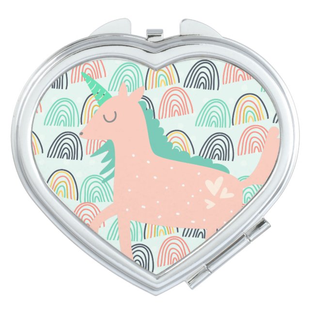 Rainbows and Unicorns Mirror For Makeup (Front)