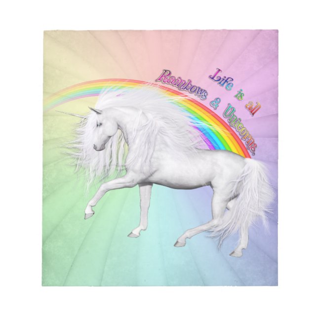 Rainbows and Unicorns Notepad (Front)