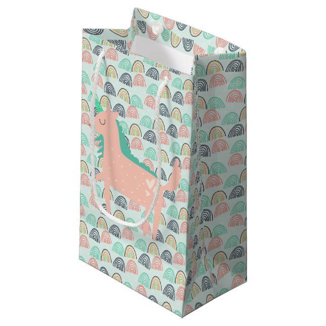 Rainbows and Unicorns Small Gift Bag (Front Angled)