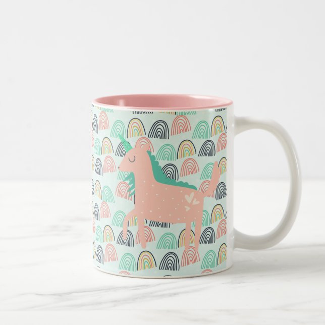 Rainbows and Unicorns Two-Tone Coffee Mug (Right)