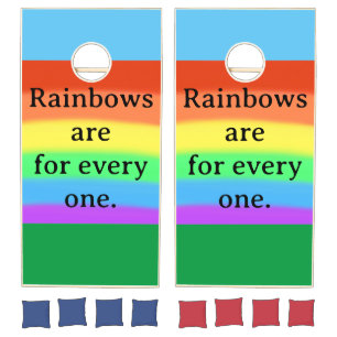 Rainbows are for every one, rainbow cornhole games
