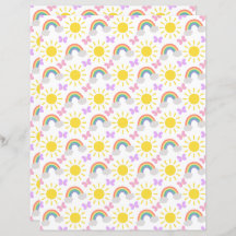 Rainbows & Butterflies Scrapbook Paper