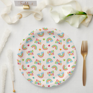 Rainbows & Clouds Pattern Paper Plates