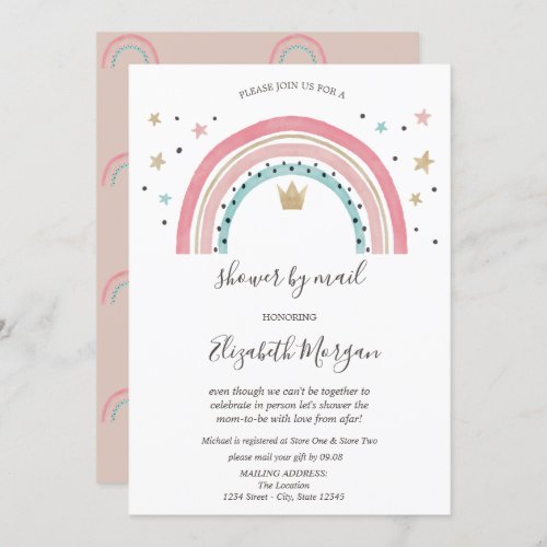 Rainbows Crown Virtual Baby Shower By Mail  Invitation