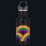 Rainbows Dark Water Bottle<br><div class="desc">Celebrate rainbows and display them with pride!</div>