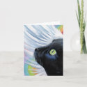 Rainbow's End Angel Cat Painting Note Card