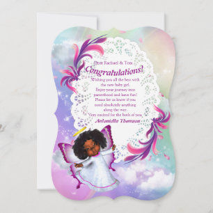 Rainbows, Fluffy Clouds & Butterfly Congrats card