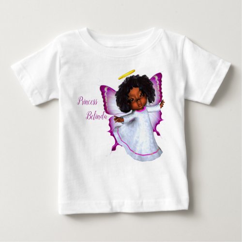 Rainbows Fluffy clouds  Butterfly Girl Baby T_Shirt