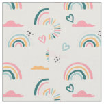 Rainbows &amp; Hearts Pattern Fabric