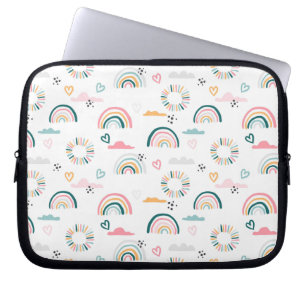 Rainbows & Hearts Pattern Laptop Sleeve