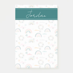 Rainbows & Hearts Pattern Post-it Notes