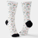Rainbows &amp; Hearts Pattern Socks