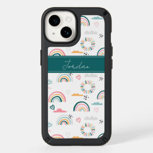 Rainbows & Hearts Pattern Speck iPhone 14 Case