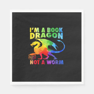 Rainbows I'm A Book Dragons Not A Worm LGBT Gay Pr Napkins