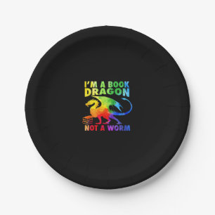 Rainbows I'm A Book Dragons Not A Worm LGBT Gay Pr Paper Plates