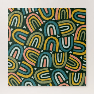 Rainbows in geometric style, vintage pattern. jigsaw puzzle