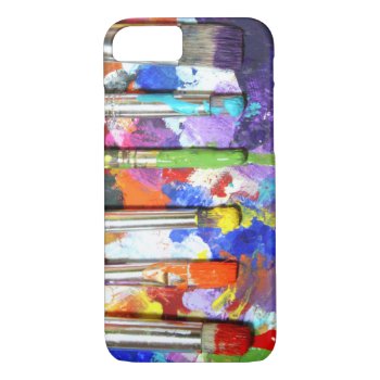 Rainbows In Progress Paint Brush Photography Iphone 8/7 Case by time2see at Zazzle
