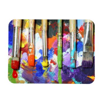 Rainbows In Progress Paint Brush Photography Magnet by time2see at Zazzle