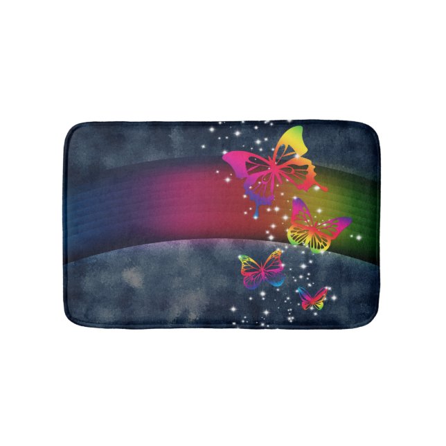 Rainbows n Butterflies Bath Mat (Front)