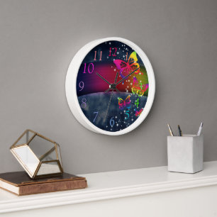 Rainbows n Butterflies Clock