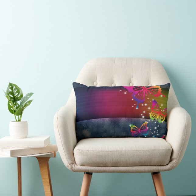 Rainbows n Butterflies Lumbar Pillow (Chair)