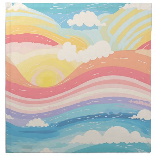 Rainbows Over the Ocean at Sunrise Cloth Napkin