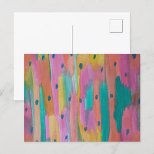 Rainbows & Raindrops Colorful Abstract  Postcard