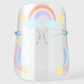 Rainbows Stars Clouds Reusable Washable Face Shield (Front)