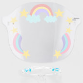Rainbows Stars Clouds Reusable Washable Face Shield (Front w/Glasses)