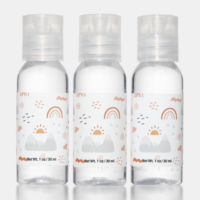 Rainbows Sunshine Boho Cute Mountains Abstract Hand Sanitizer (Set)