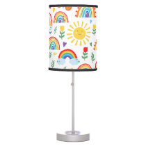 Rainbows, Sunshine, Butterflies, Tulips Kids Table Lamp