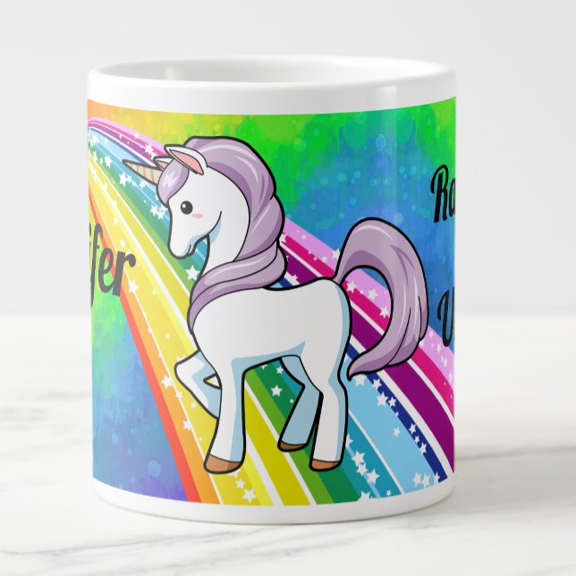 Rainbows & Unicorns Girl's Personalize NAME Mug (Creator Uploaded)
