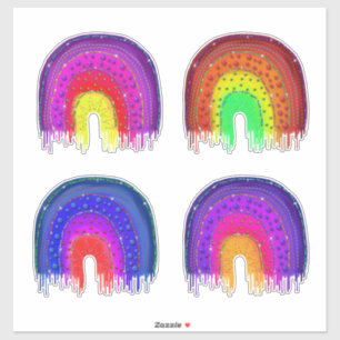 Rainbows With Beads and Stitches Set Sticker