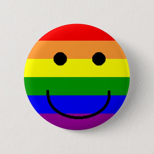 rainbowsmiley pinback button (Front)