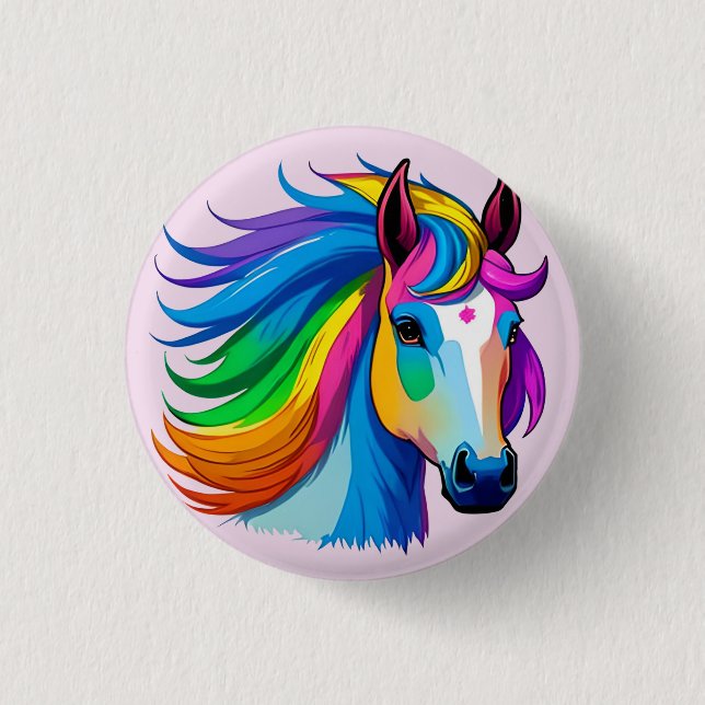 Raindbow Horse Button (Front)