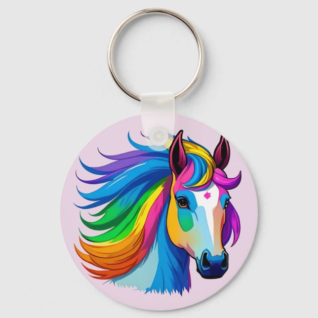 Raindbow Horse Keychain (Front)
