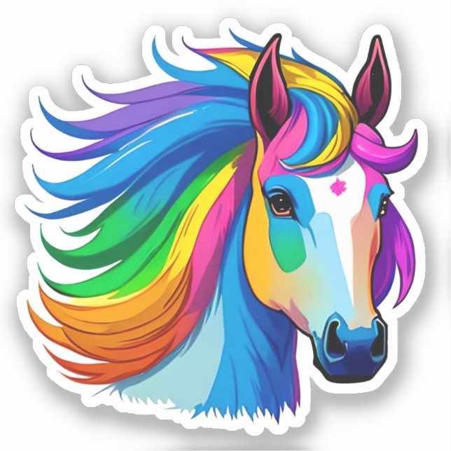 Raindbow Horse Sticker (Front)