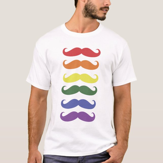 Raindow of Mustaches T-Shirt (Front)