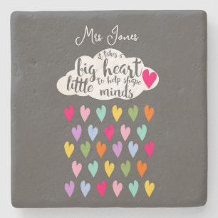 Raindrop and cloud colorful teacher gift stone coaster