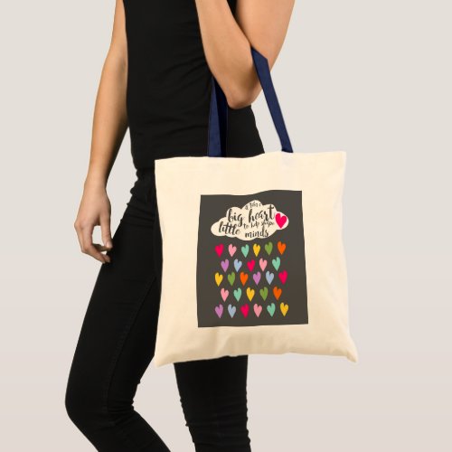 Raindrop  and cloud colorful teacher gift tote bag