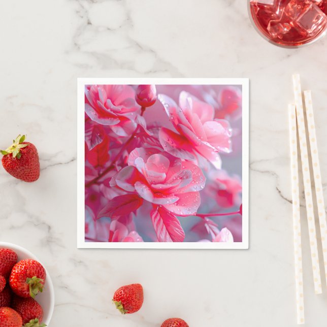 Raindrop Blush Pink Blossom Napkins (Insitu)