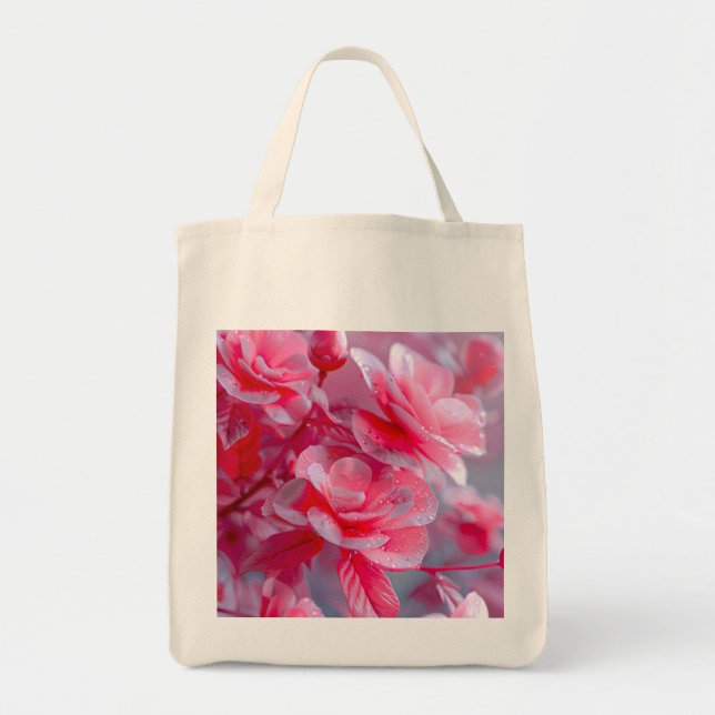 Raindrop Blush Pink Blossom Tote Bag (Front)