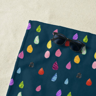 Raindrop boho colorful creative beach towel