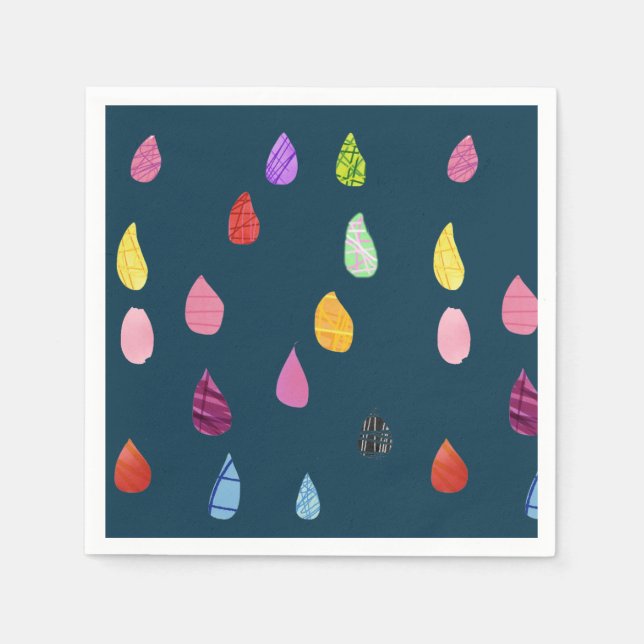 Raindrop boho colorful creative napkins (Front)