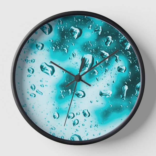 Raindrop Clock - Teal Face (Front)